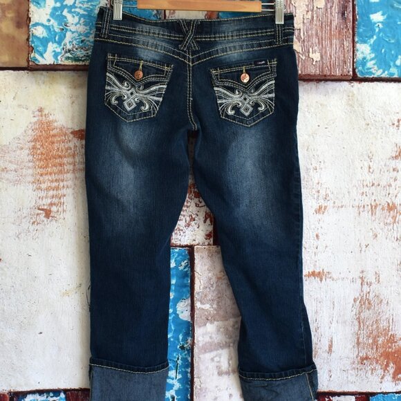 Women's Angels Jeans Denim Bootcut 22" Inseam SIZE 9 Dark Wash - Picture 6 of 10